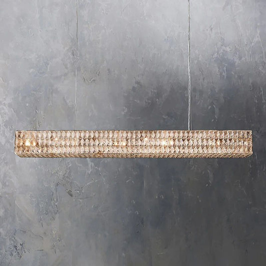 Brilliant Crystal Linear Chandelier 49“W 61”W