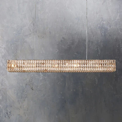 Brilliant Crystal Linear Chandelier 49“W 61”W