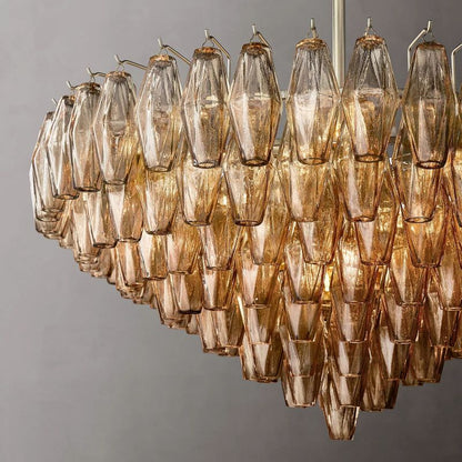 Chara Smoke Glass Tiered Round Chandelier 37"