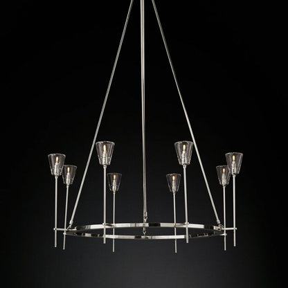 Glass Torch Round Chandelier 46"