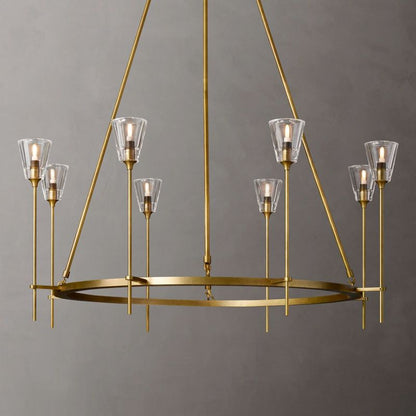 Glass Torch Round Chandelier 46"