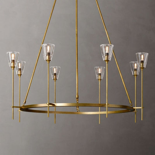 Glass Torch Round Chandelier 46"