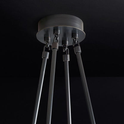 Glass Torch Round Chandelier 58"