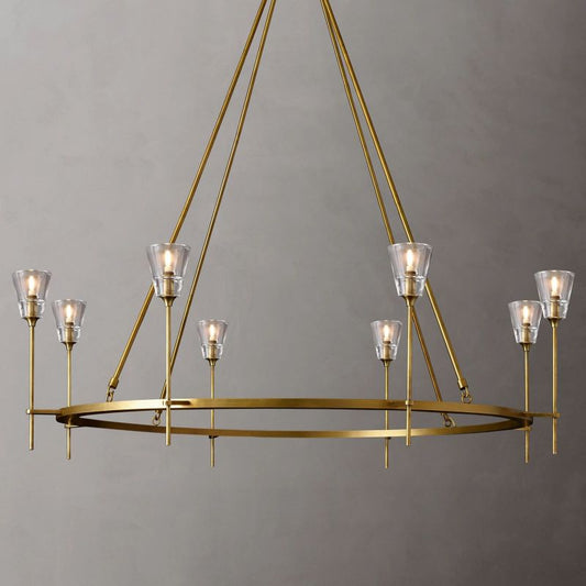 Glass Torch Round Chandelier 58"