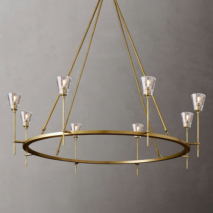 Glass Torch Round Chandelier 58"