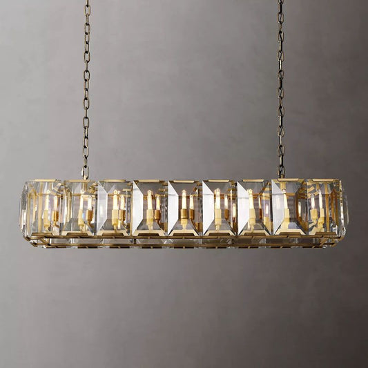 Harson Crystal Rectangular Chandelier 62"