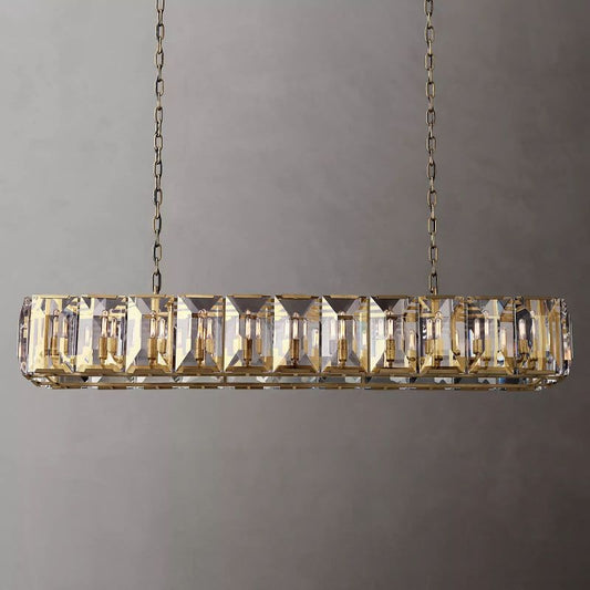 Harson Crystal Rectangular Chandelier 74"