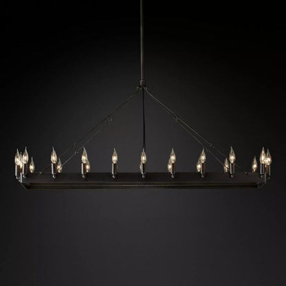 Camino Vintage Candelabra Rectangular Chandelier