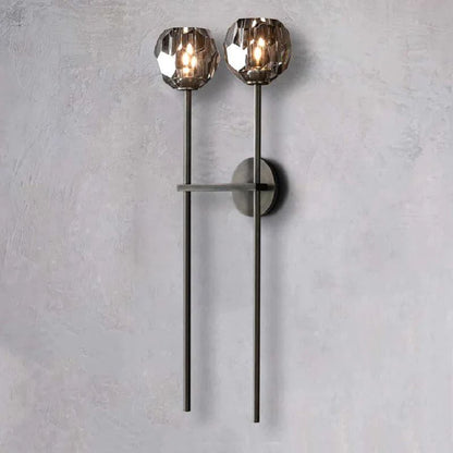 Kristal Smoke Glass Double Grand Wall Sconce