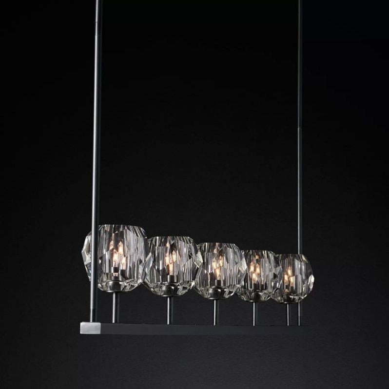 Kristal Glass Linear Chandelier 48"