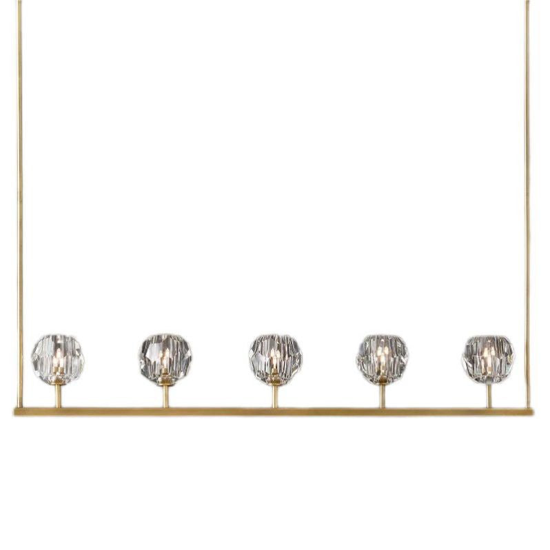 Kristal Glass Linear Chandelier 48"