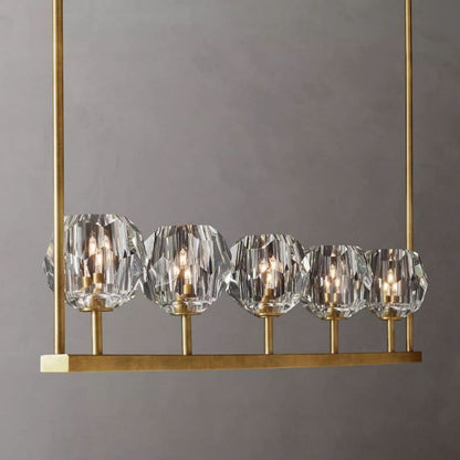 Kristal Glass Linear Chandelier 48"