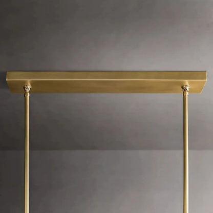 Kristal Glass Double Linear Chandelier 60"