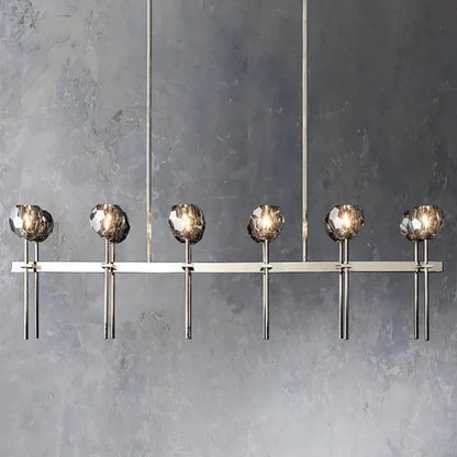 Kristal Glass Double Linear Chandelier 60"