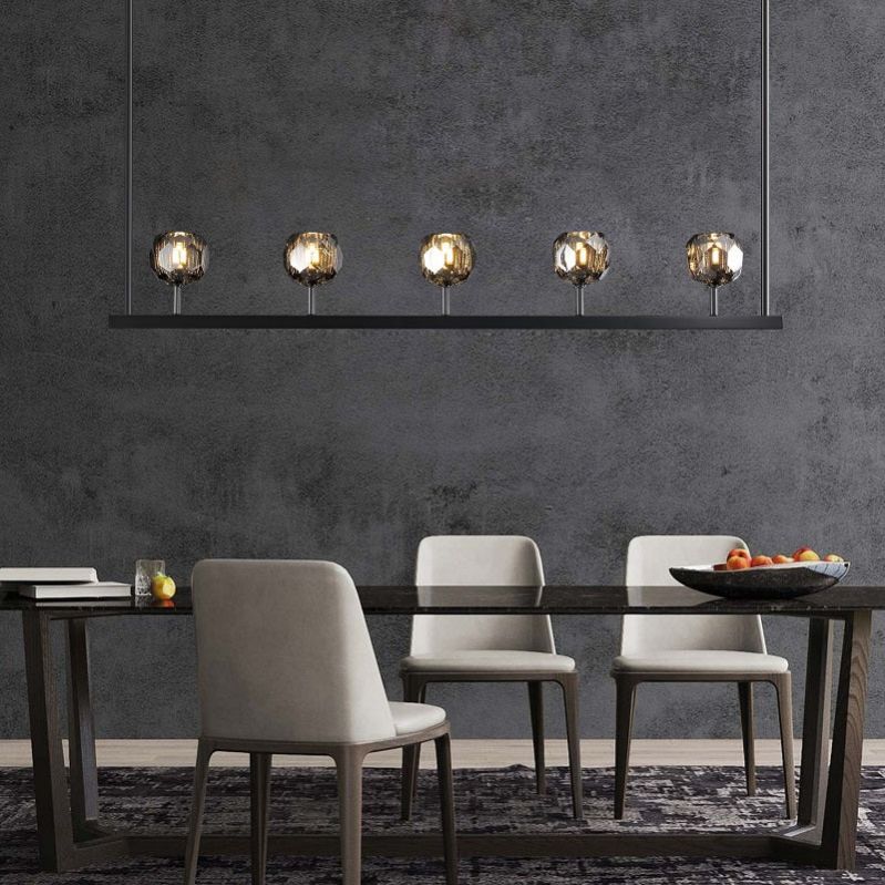 Kristal Glass Linear Chandelier 48"