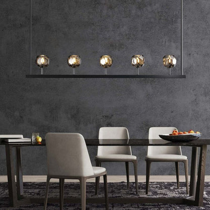 Kristal Glass Linear Chandelier 48"