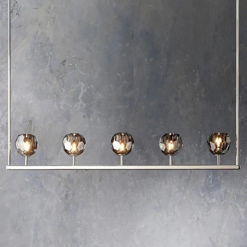 Kristal Glass Linear Chandelier 48"