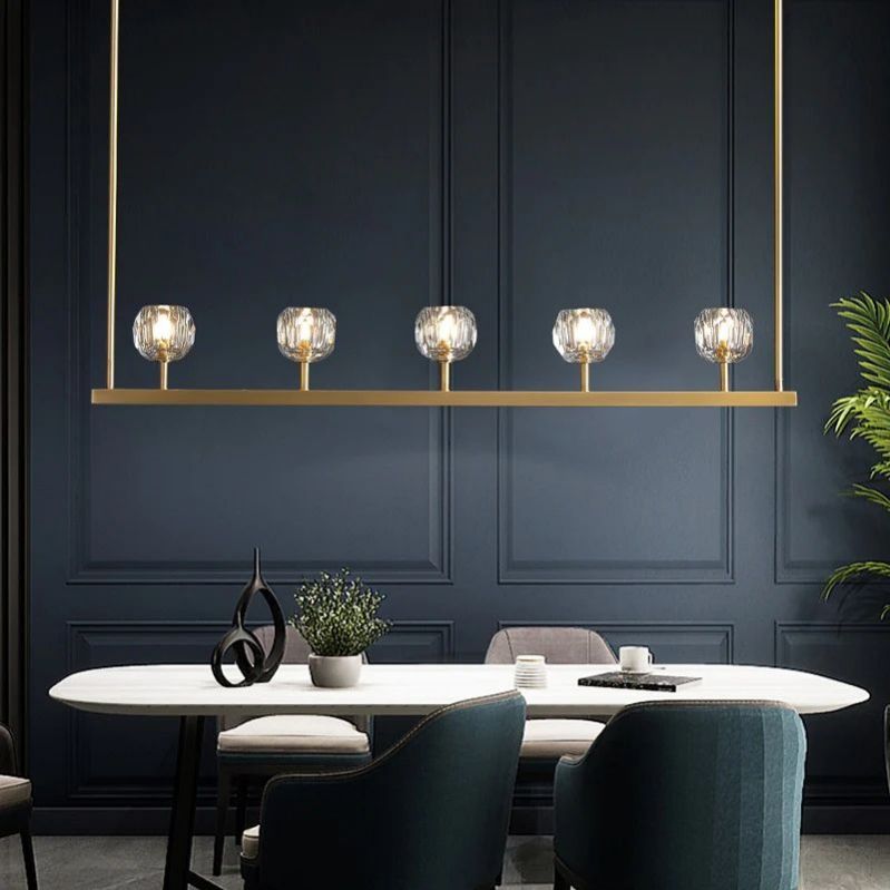 Kristal Glass Linear Chandelier 48"