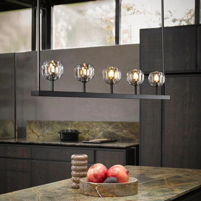 Kristal Glass Linear Chandelier 48"