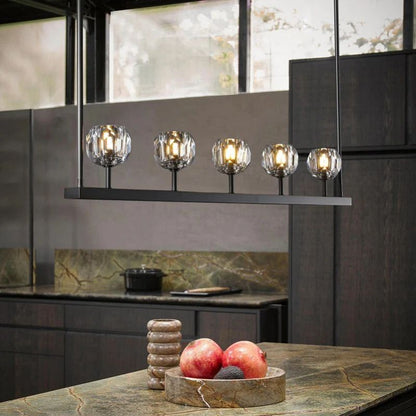 Kristal Glass Linear Chandelier 48"