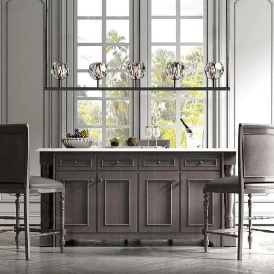 Kristal Glass Linear Chandelier 48"