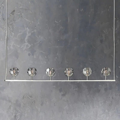 Kristal Glass Linear Chandelier 60"