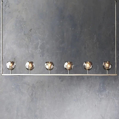 Kristal Glass Linear Chandelier 60"