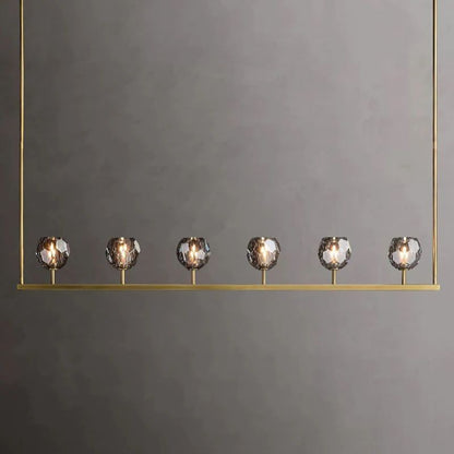 Kristal Glass Linear Chandelier 60"