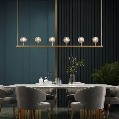 Kristal Glass Linear Chandelier 60"