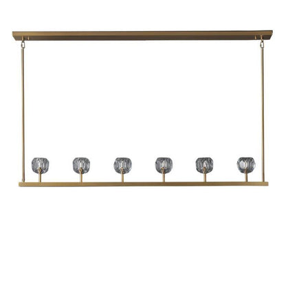Kristal Glass Linear Chandelier 60"