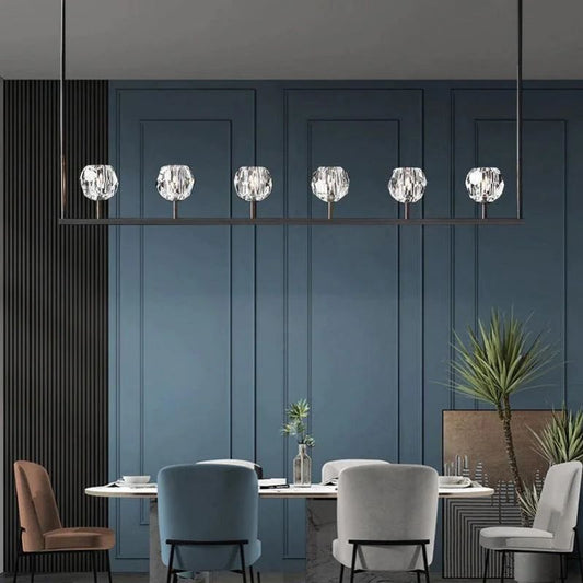 Kristal Glass Linear Chandelier 60"