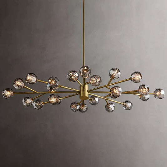 Kristal Glass Oval Chandelier 72"