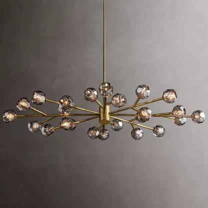 Kristal Glass Oval Chandelier 72"