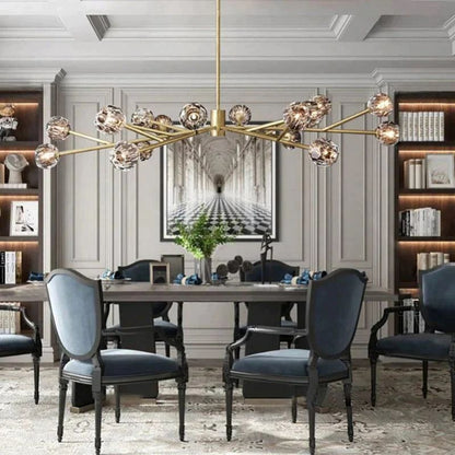 Kristal Glass Oval Chandelier 72"