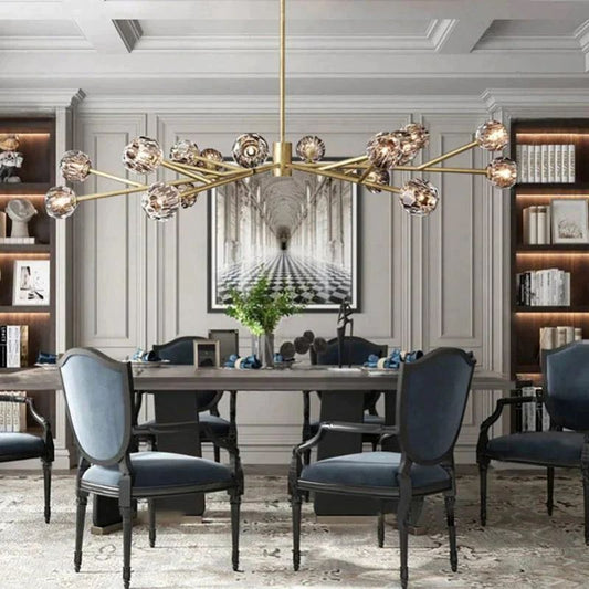 Kristal Glass Oval Chandelier 72"
