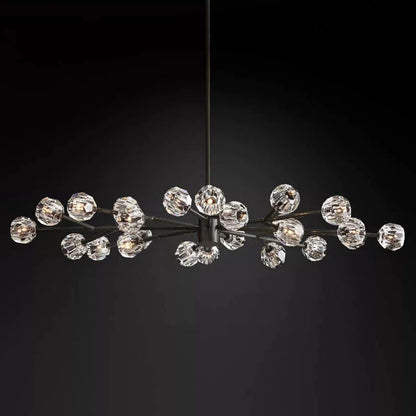 Kristal Glass Oval Chandelier 72"