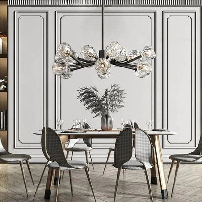 Kristal Glass Round Chandelier 36"