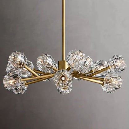 Kristal Glass Round Chandelier 36"