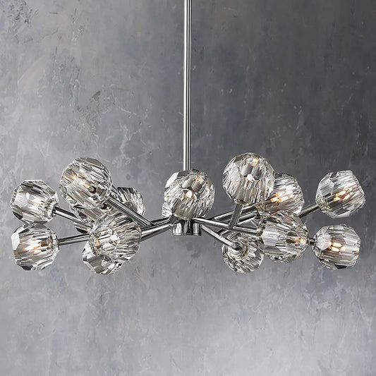 Kristal Glass Round Chandelier 36"