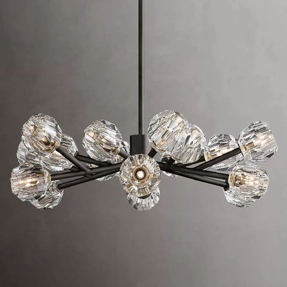 Kristal Glass Round Chandelier 36"
