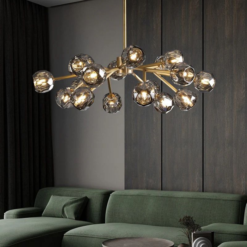 Kristal Glass Round Chandelier 36"