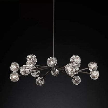 Kristal Glass Round Chandelier 48"