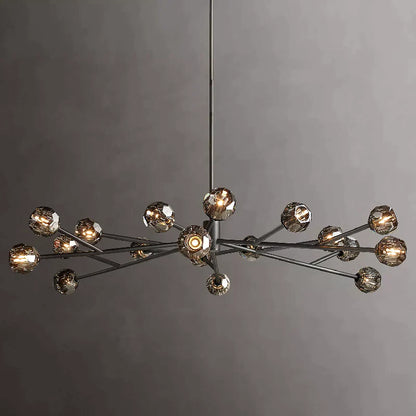 Kristal Glass Round Chandelier 72"