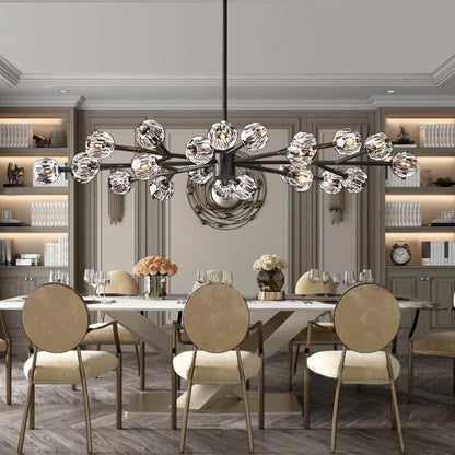 Kristal Glass Round Chandelier 72"