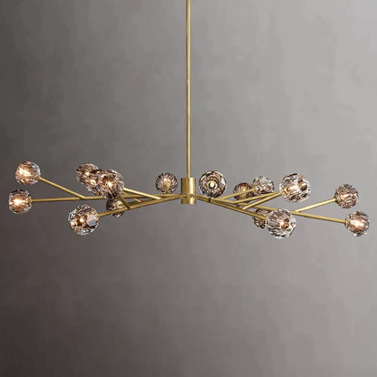 Kristal Glass Round Chandelier 72"