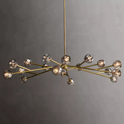 Kristal Glass Round Chandelier 72"