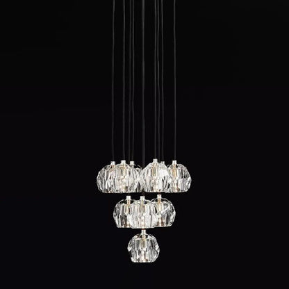 Kristal Glass Round Cluster Chandelier 14"