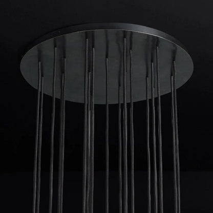 Kristal Glass Round Cluster Chandelier 24"