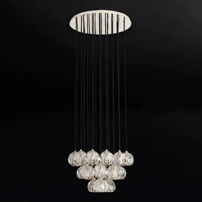 Kristal Glass Round Cluster Chandelier 24"