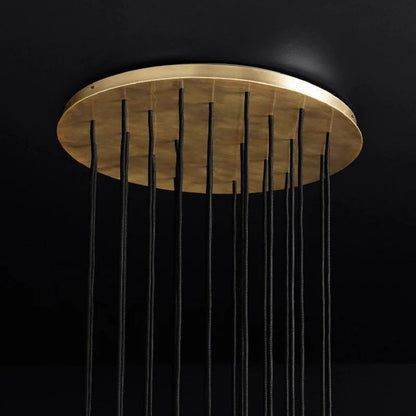 Kristal Glass Round Cluster Chandelier 24"